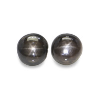 0.84&nbsp;Ct.Tw.Total Carat Weight Black Star Sapphire Pair from Ceylon (Sri Lanka) Video