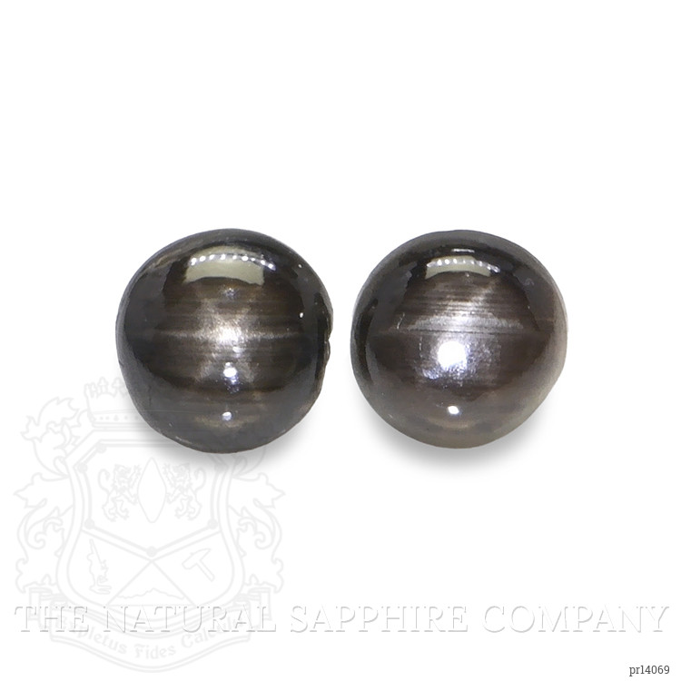0.84 Ct.Tw. Black Star Sapphire Pair from Ceylon (Sri Lanka)