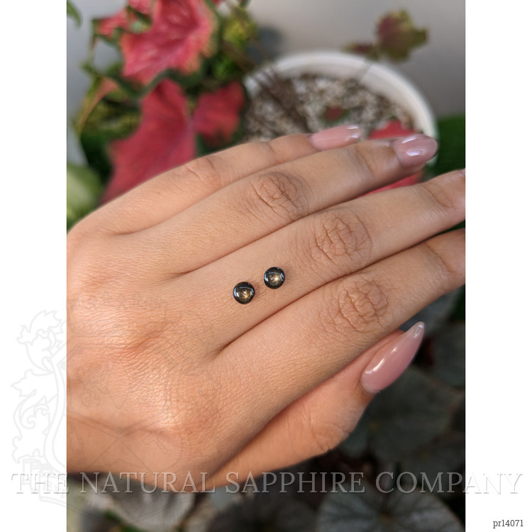 1.06 Ct.Tw. Black Star Sapphire Pair from Ceylon (Sri Lanka)