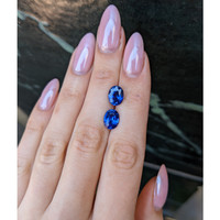 6.03&nbsp;Ct.Tw.Total Carat Weight Blue Sapphire Pair from Ceylon (Sri Lanka) Life Style
