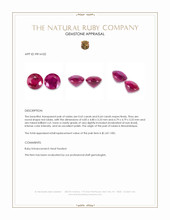 1.27&nbsp;Ct.Tw.Total Carat Weight Ruby Pair from Mozambique Appraisal