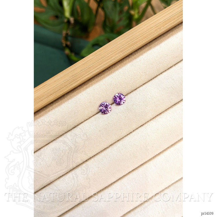 1.38 Ct.Tw. Pinkish Purple Sapphire Pair from Ceylon (Sri Lanka)