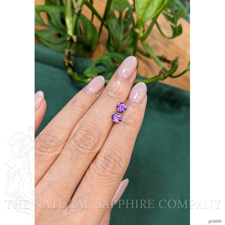 1.38 Ct.Tw. Pinkish Purple Sapphire Pair from Ceylon (Sri Lanka)