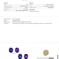 3.83&nbsp;Ct.Tw.Total Carat Weight Bluish Purple Sapphire Pair from Madagascar Scan Report