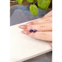 3.83 Ct.Tw.Total Carat Weight Bluish Purple Sapphire Pair from Madagascar Life Style