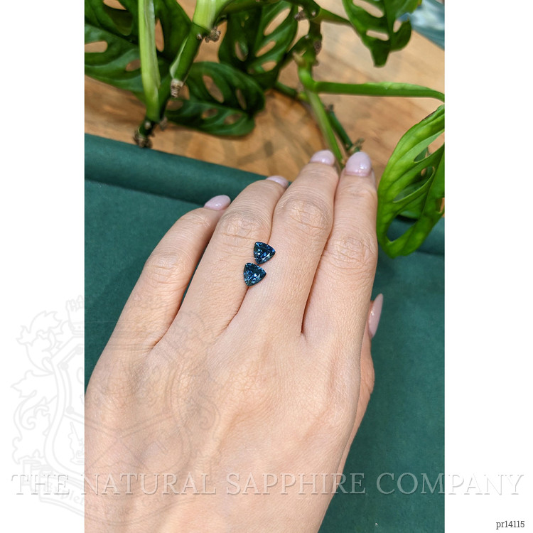 1.92 Ct.Tw. Greenish Blue Sapphire Pair from Montana