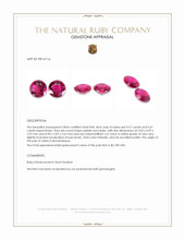 1.12&nbsp;Ct.Tw.Total Carat Weight Pinkish Red Ruby Pair from Mozambique Appraisal
