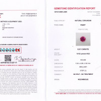1.12 Ct.Tw.Total Carat Weight Pinkish Red Ruby Pair from Mozambique Scan Report