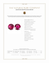 1.12&nbsp;Ct.Tw.Total Carat Weight Pinkish Red Ruby Pair from Mozambique Scan Report