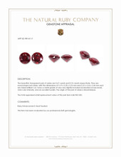 1.24 Ct.Tw.Total Carat Weight Ruby Pair from Mozambique Appraisal