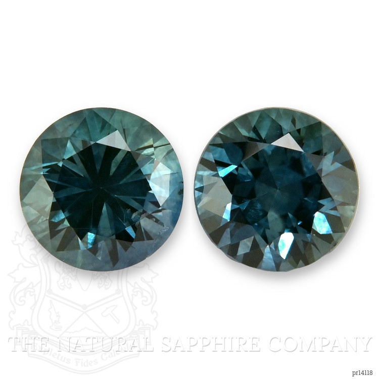 2.16 Ct.Tw. Bluish Green Sapphire Pair from Montana