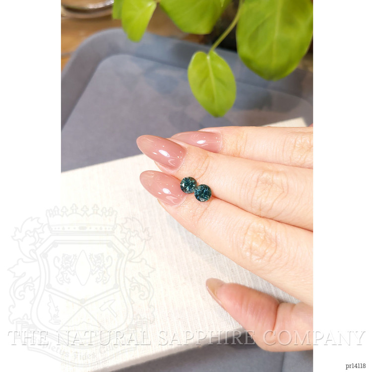 2.16 Ct.Tw. Bluish Green Sapphire Pair from Montana