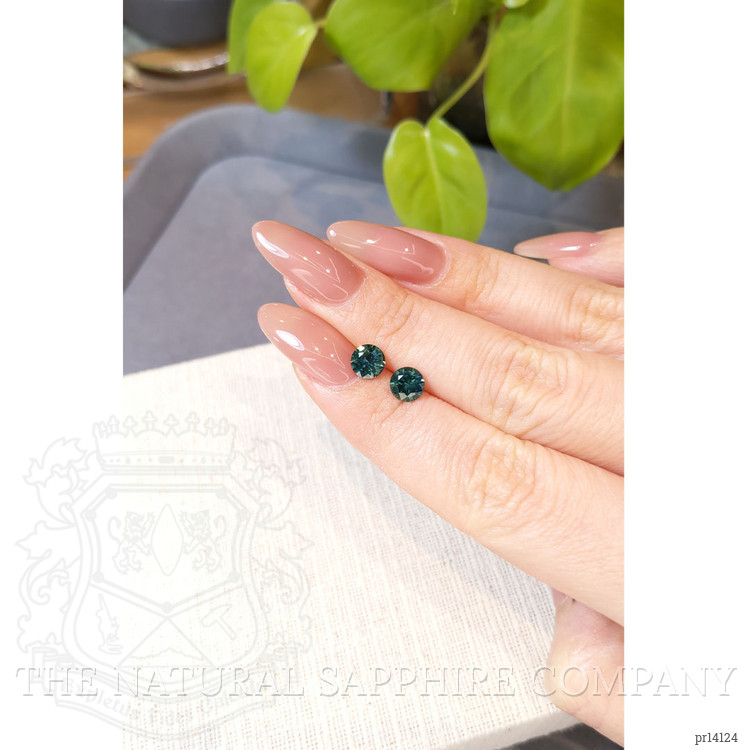 1.91 Ct.Tw. Bluish Green Sapphire Pair from Montana