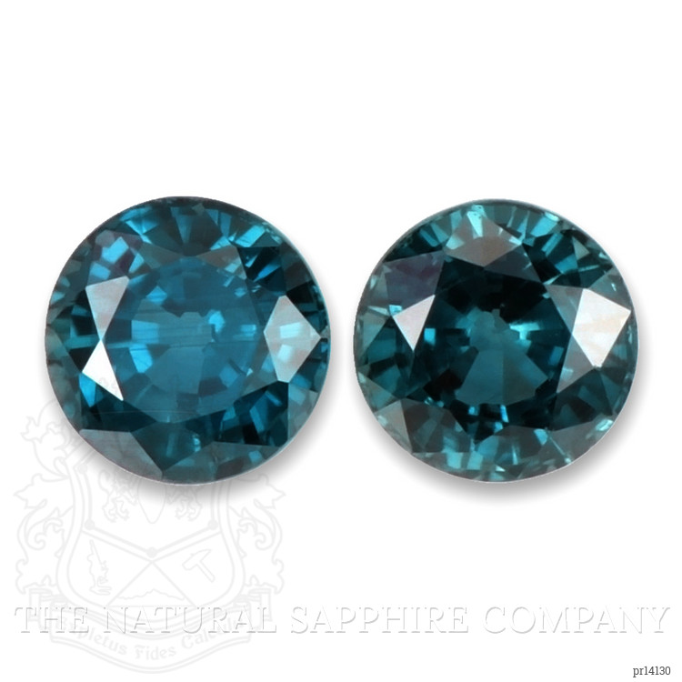 0.74 Ct.Tw. Bluish Green Sapphire Pair from Ceylon (Sri Lanka)