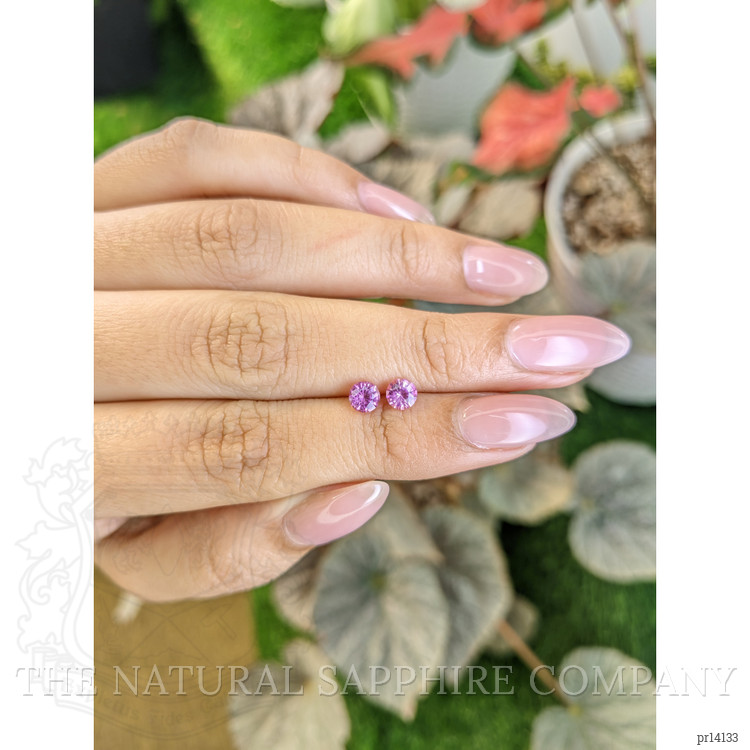 0.91 Ct.Tw. Purplish Pink Sapphire Pair from Ceylon (Sri Lanka)