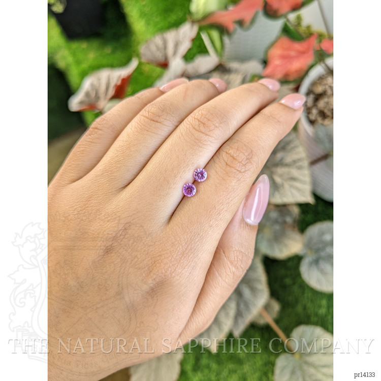 0.91 Ct.Tw. Purplish Pink Sapphire Pair from Ceylon (Sri Lanka)