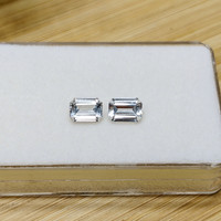 2.04&nbsp;Ct.Tw.Total Carat Weight White Sapphire Pair from Ceylon (Sri Lanka) Life Style