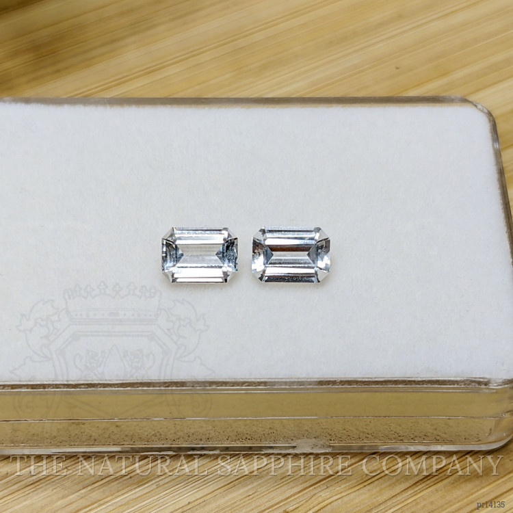 2.04 Ct.Tw. White Sapphire Pair from Ceylon (Sri Lanka)