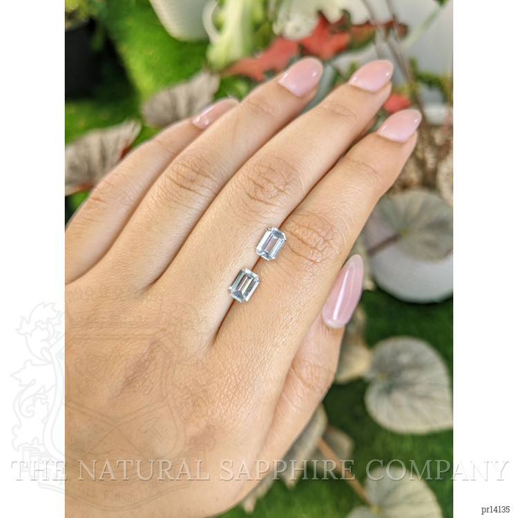 2.04 Ct.Tw. White Sapphire Pair from Ceylon (Sri Lanka)