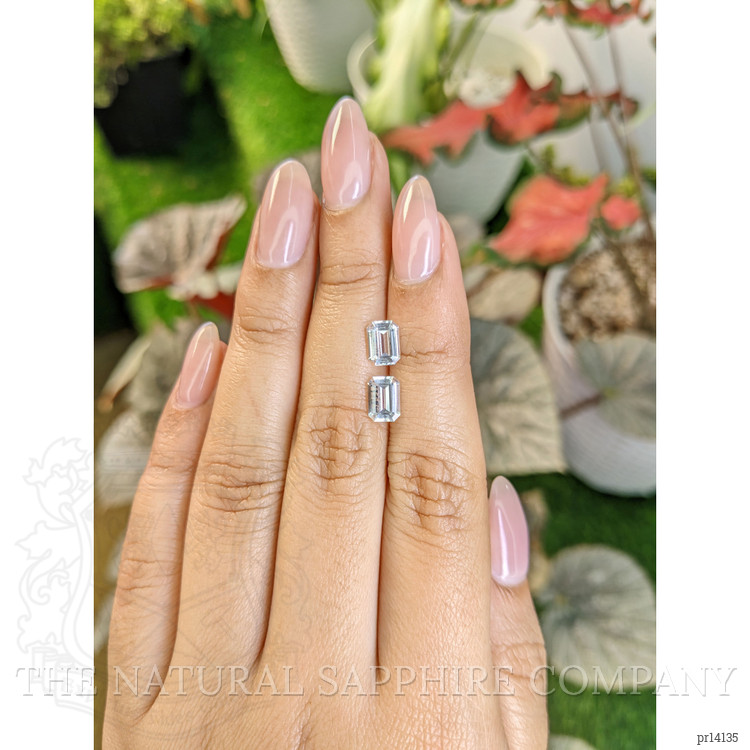 2.04 Ct.Tw. White Sapphire Pair from Ceylon (Sri Lanka)