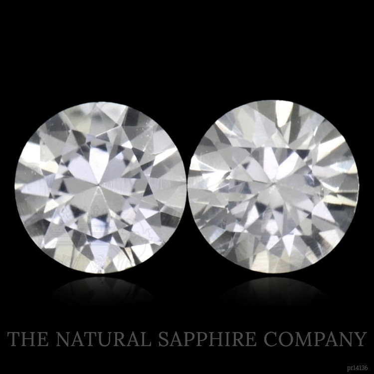 1.15 Ct.Tw. White Sapphire Pair from Ceylon (Sri Lanka)