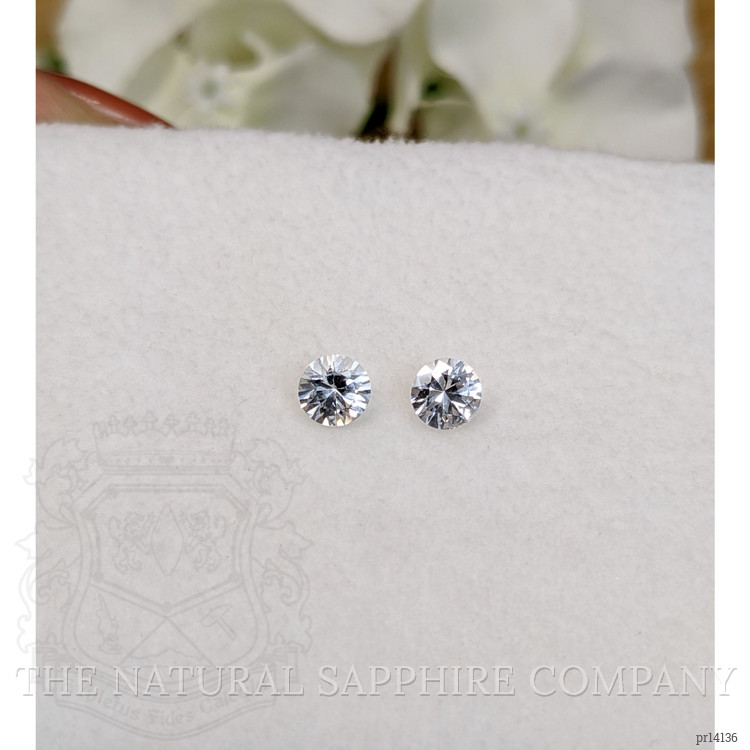 1.15 Ct.Tw. White Sapphire Pair from Ceylon (Sri Lanka)