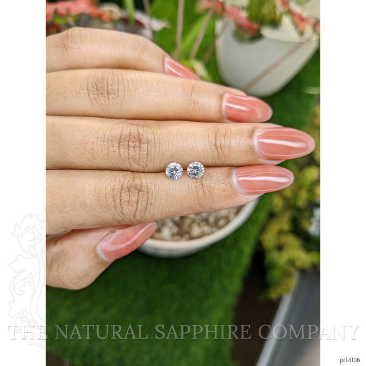 1.15 Ct.Tw. White Sapphire Pair from Ceylon (Sri Lanka)