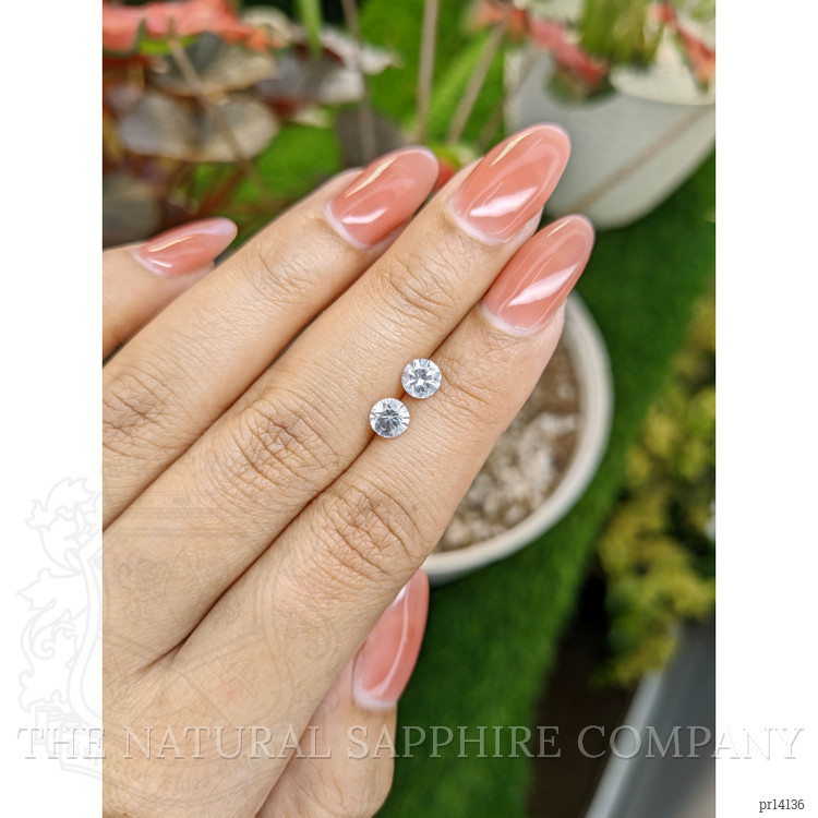1.15 Ct.Tw. White Sapphire Pair from Ceylon (Sri Lanka)