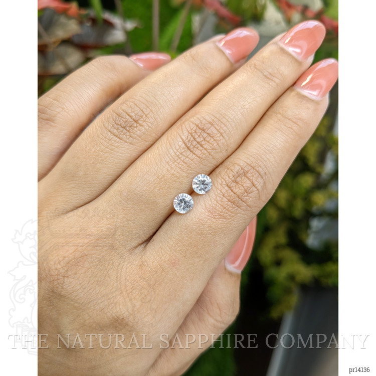 1.15 Ct.Tw. White Sapphire Pair from Ceylon (Sri Lanka)