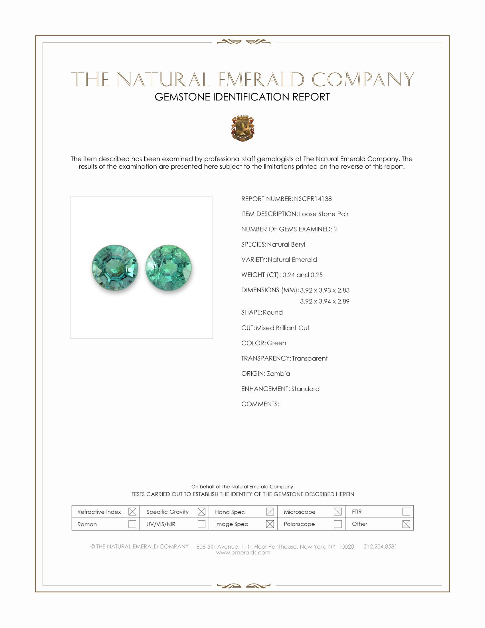 0.49 Ct.Tw. Emerald Pair from Zambia