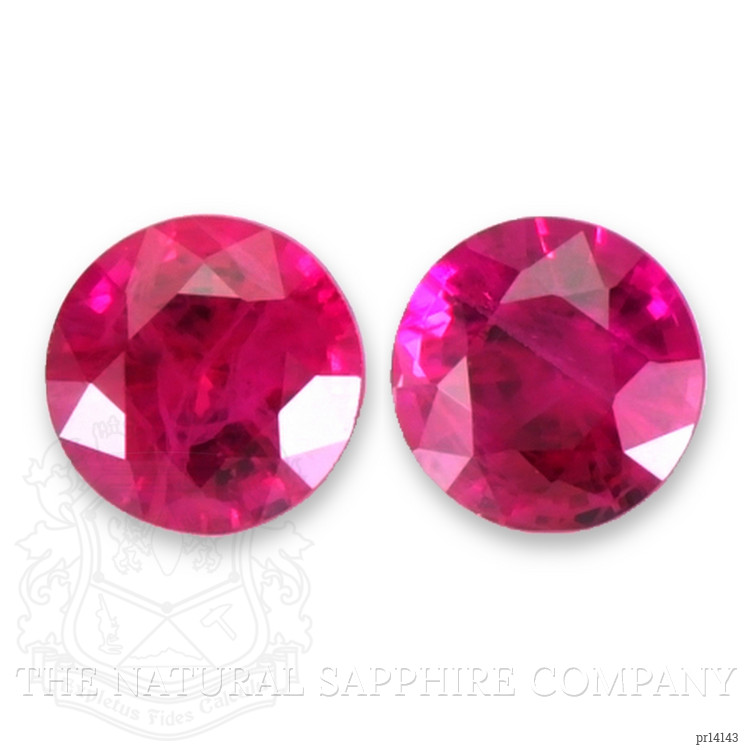 0.82 Ct.Tw. Pinkish Red Ruby Pair from Burma (Myanmar)