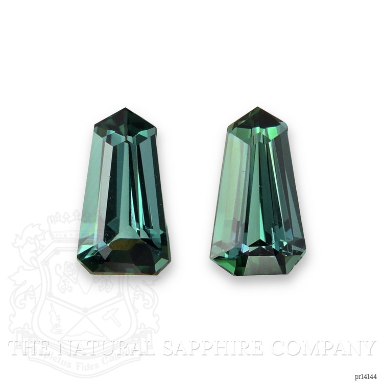 0.93 Ct.Tw. Bluish Green Tourmaline Pair from Brazil
