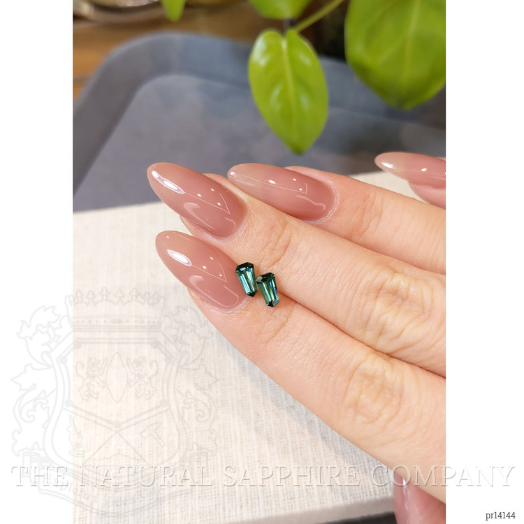 0.93 Ct.Tw. Bluish Green Tourmaline Pair from Brazil