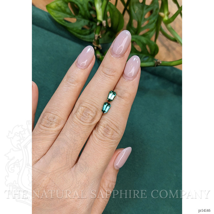 1.45 Ct.Tw. Bluish Green Tourmaline Pair from Brazil