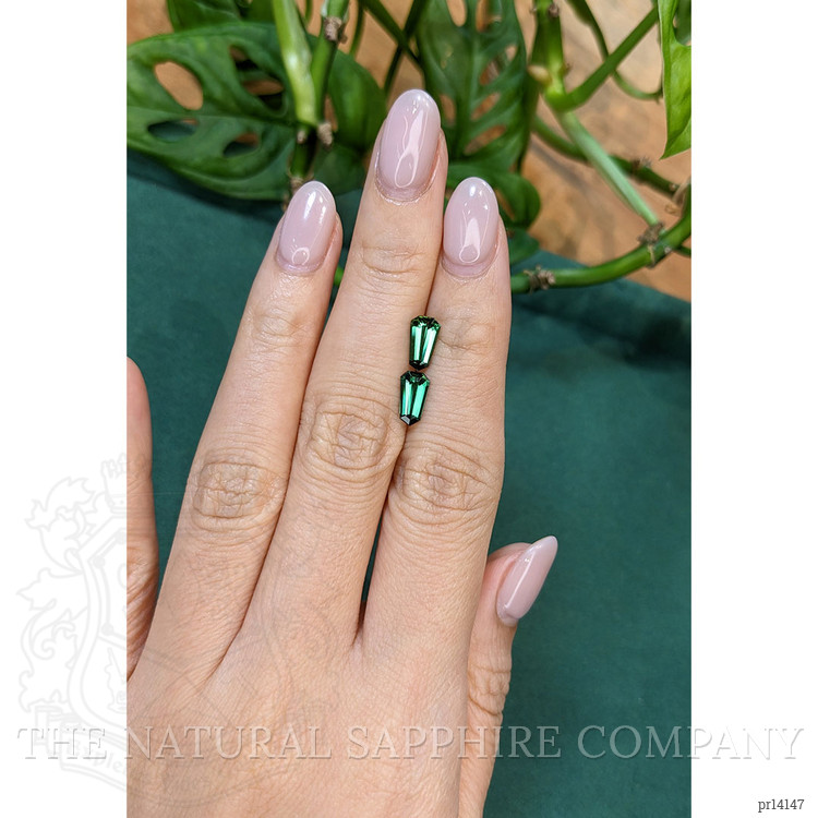 1.92 Ct.Tw. Bluish Green Tourmaline Pair from Brazil