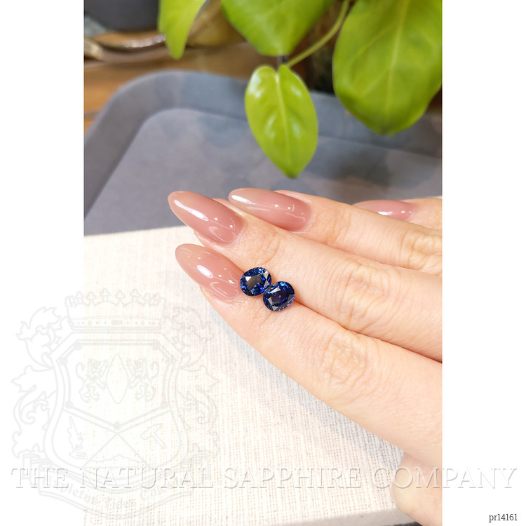 4.38 Ct.Tw. Blue Sapphire Pair from Ceylon (Sri Lanka)