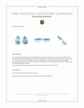 11.18&nbsp;Ct.Tw.Total Carat Weight Blue Aquamarine Pair from Brazil Appraisal