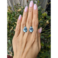11.18 Ct.Tw.Total Carat Weight Blue Aquamarine Pair from Brazil Life Style