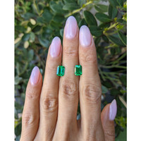 2.19 Ct.Tw.Total Carat Weight Emerald Pair from Colombia Life Style