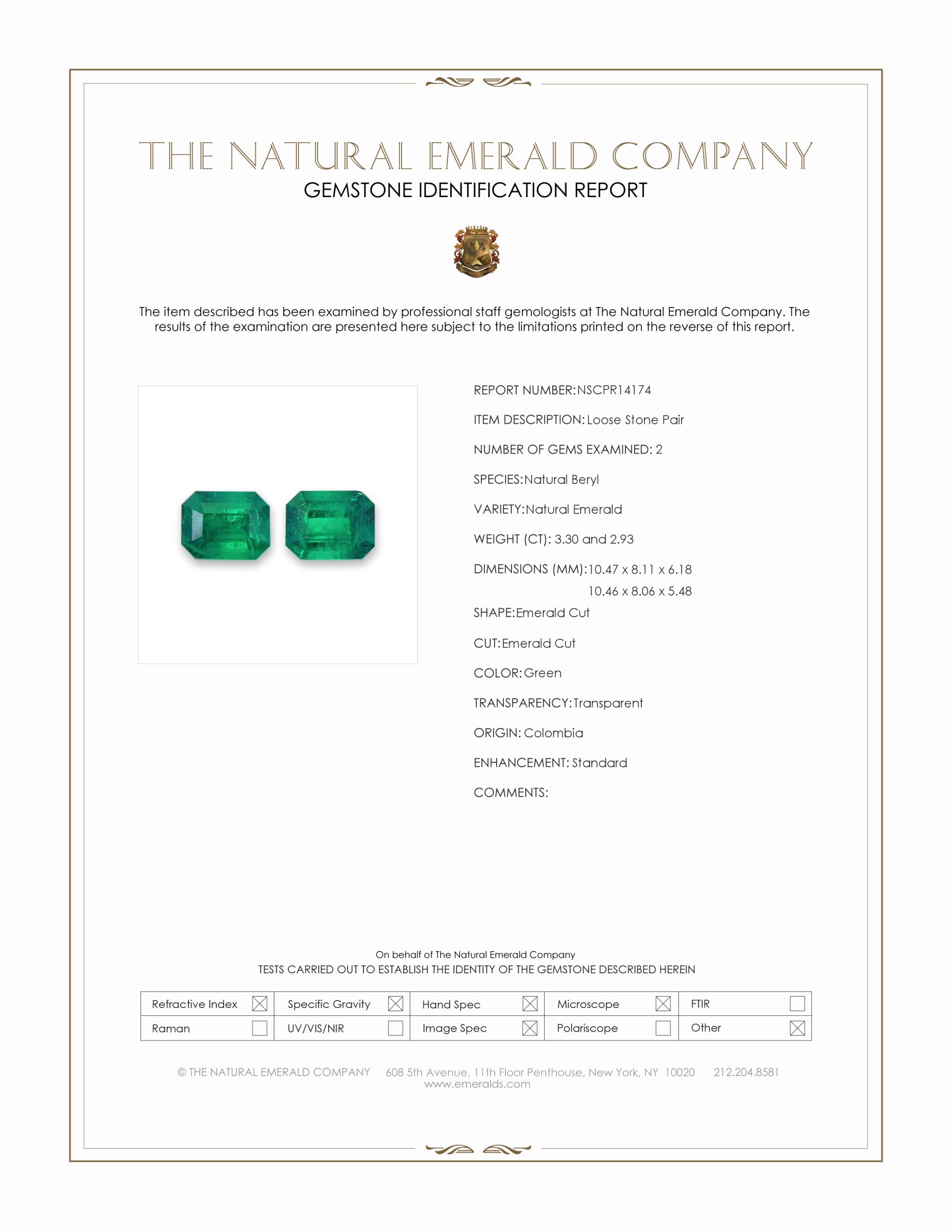 6.23 Ct.Tw. Emerald Pair from Colombia