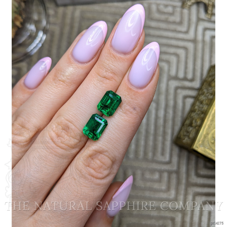 6.84 Ct.Tw. Emerald Pair from Zambia