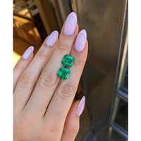 9.12 Ct.Tw.Total Carat Weight Emerald Pair from Colombia Life Style