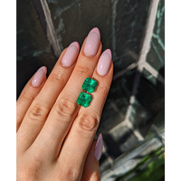 9.12 Ct.Tw.Total Carat Weight Emerald Pair from Colombia Life Style