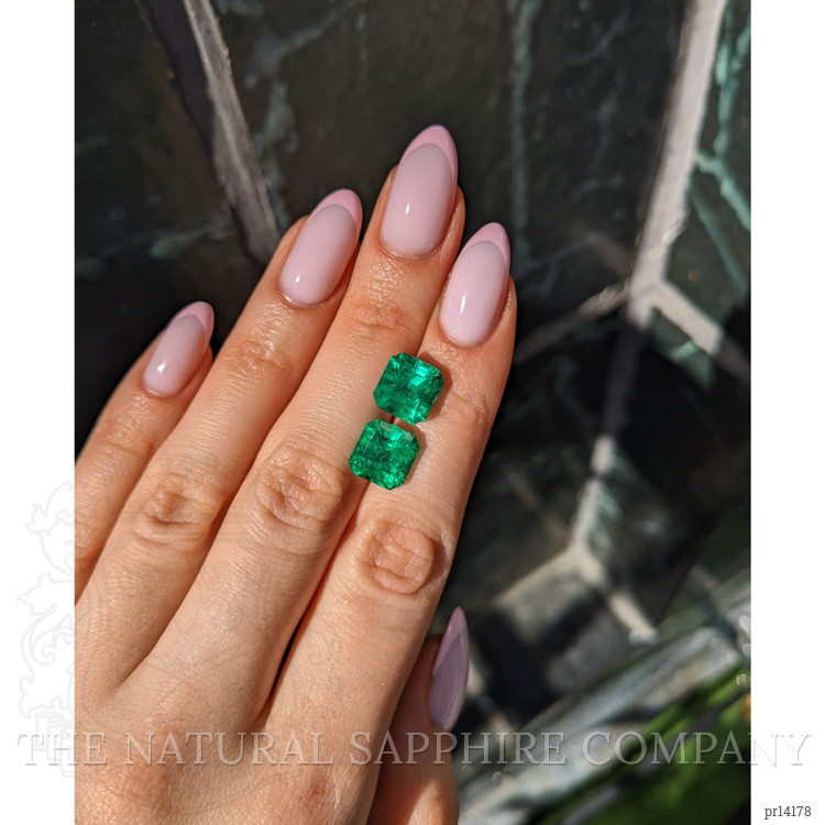 9.12 Ct.Tw. Emerald Pair from Colombia