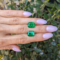 9.79 Ct.Tw.Total Carat Weight Emerald Pair from Colombia Life Style