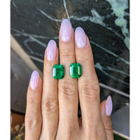 9.79 Ct.Tw.Total Carat Weight Emerald Pair from Colombia Life Style