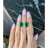 10.68 Ct.Tw.Total Carat Weight Emerald Pair from Zambia Life Style