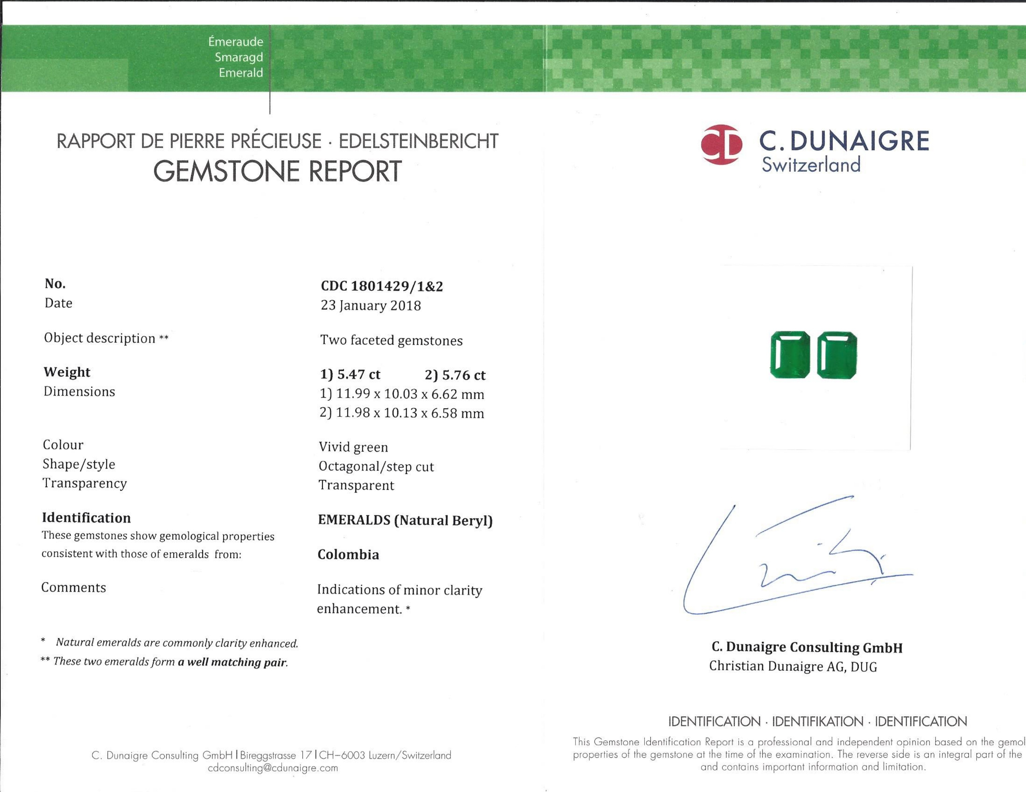 11.23 Ct.Tw. Emerald Pair from Colombia