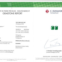 11.23&nbsp;Ct.Tw.Total Carat Weight Emerald Pair from Colombia Scan Report