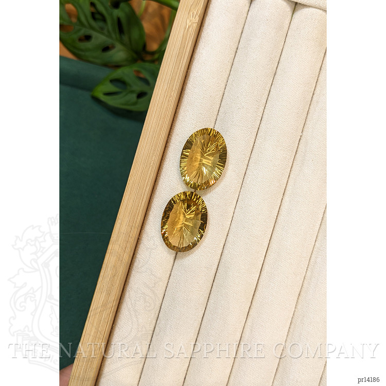 35.45 Ct.Tw. Yellowish Brown Citrine Pair from Brazil